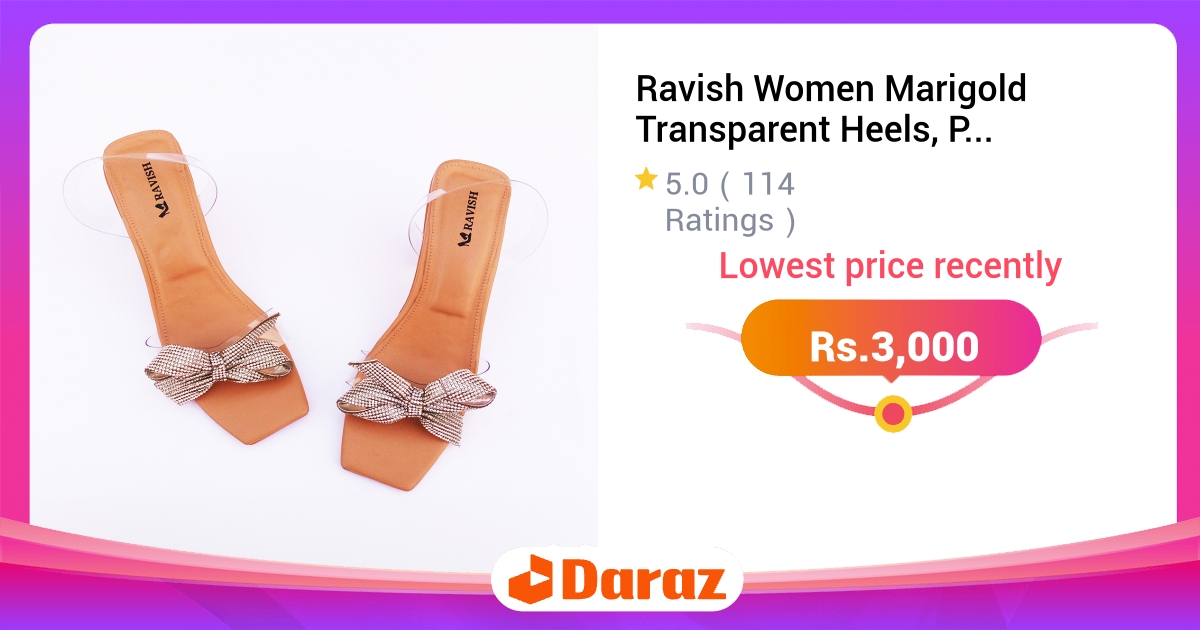 Ravish Women Marigold Transparent Heels Party Sandals