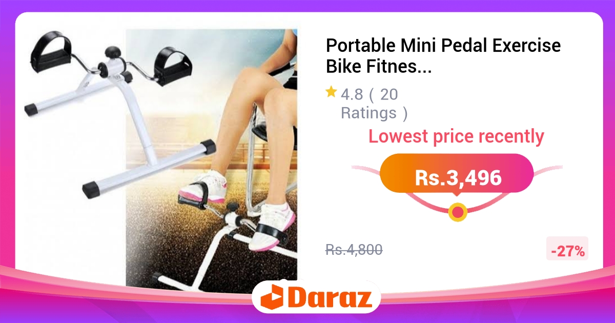 Portable Mini Pedal Exercise Bike - Home Gym Cardio Machine