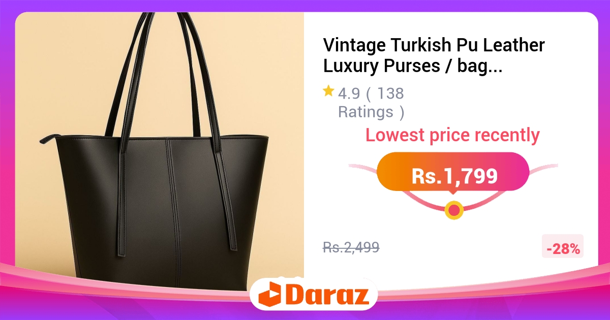 Vintage Turkish PU Leather Luxury Purse - Multi-pocket, Laptop/Tablet Size for Women