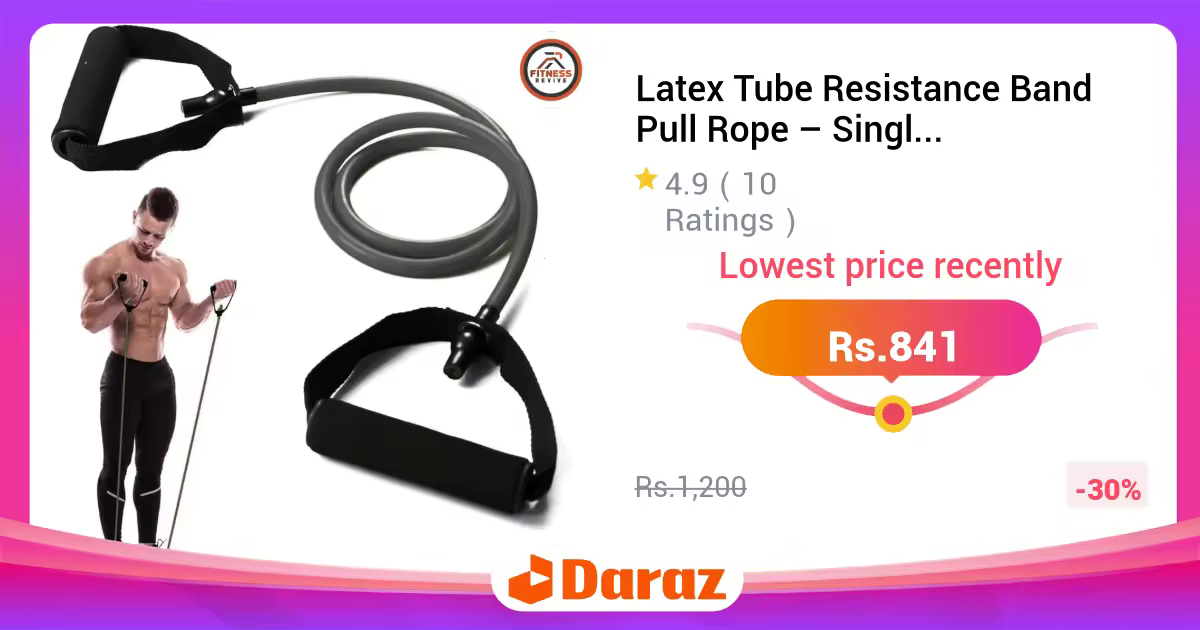 Latex Tube Resistance Band Pull Rope - Single Loop Exercise Band for Strength Training (Black)