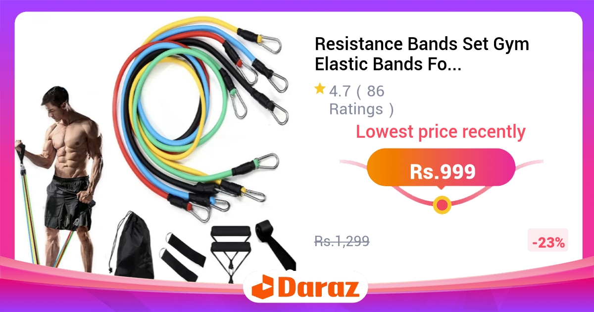 Resistance Bands Set - Elastic Bands with Handles & Ankle Straps