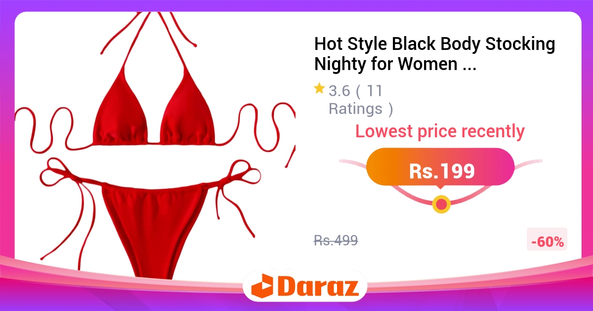 Hot Style Black Body Stocking Nighty for Women - Night Wear
