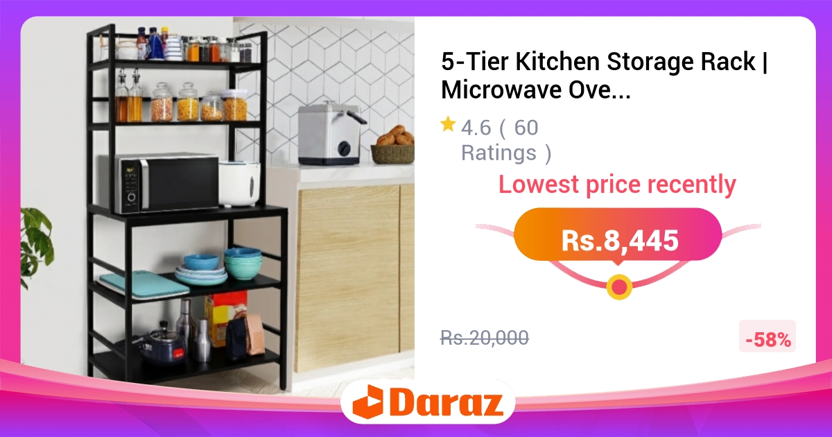 5-Tier Kitchen Storage Rack Microwave Oven Stand