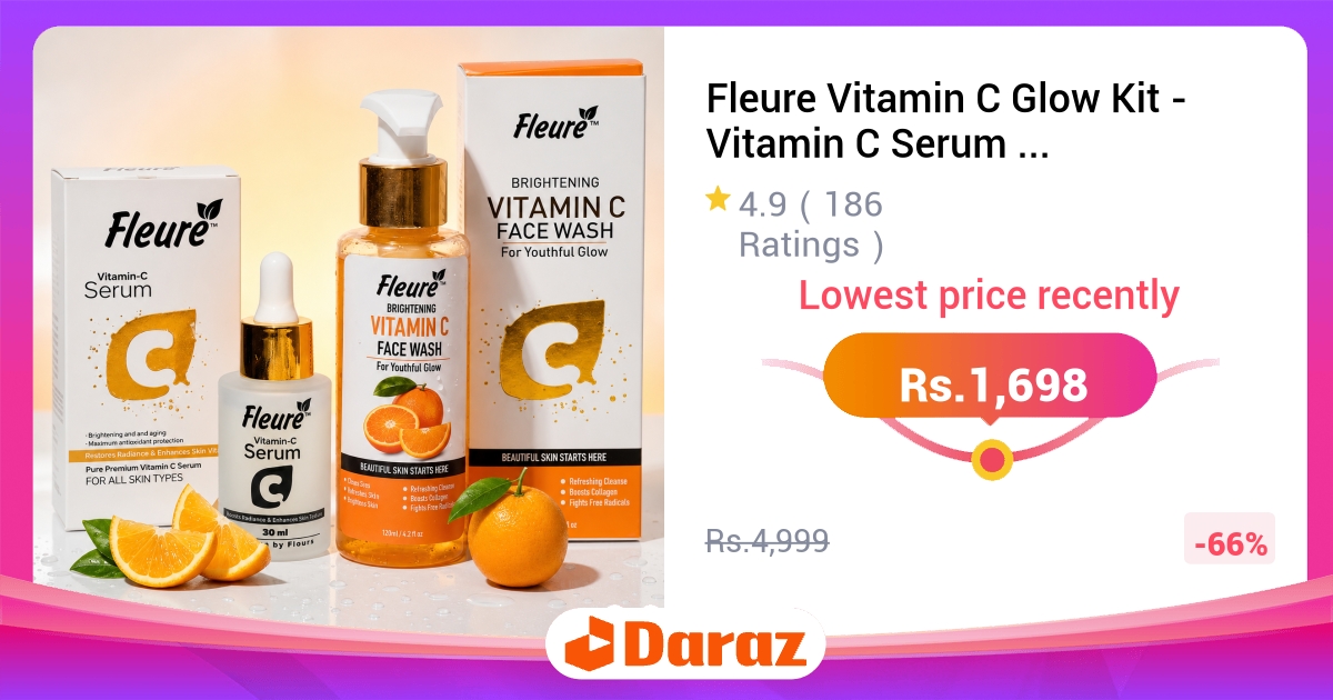 Fleure Vitamin C Glow Kit Serum Cleanser Duo