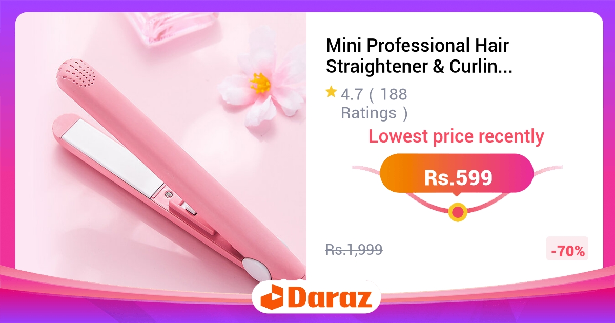 Mini Professional Hair Straightener & Curling Iron - HANZLA'S TRADERS