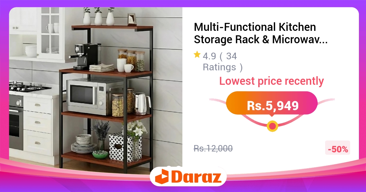 Multi-Functional Kitchen Storage Rack Microwave Stand