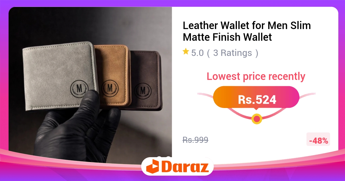 Leather Wallet for Men Slim Matte Finish