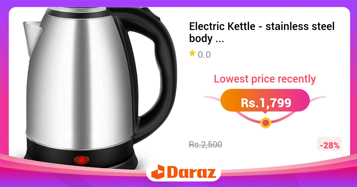 Electric Kettle 2.0 Liter 1500W Stainless Steel