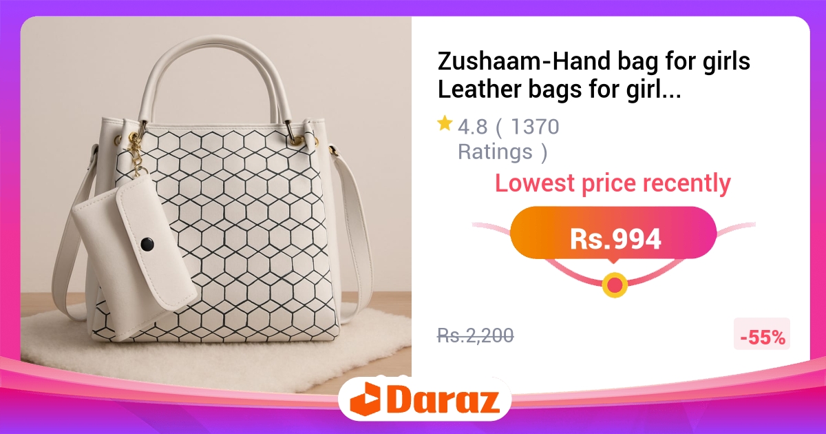 Zushaam Hand Bag for Girls - Multicolor Leather Crossbody with Adjustable Strap