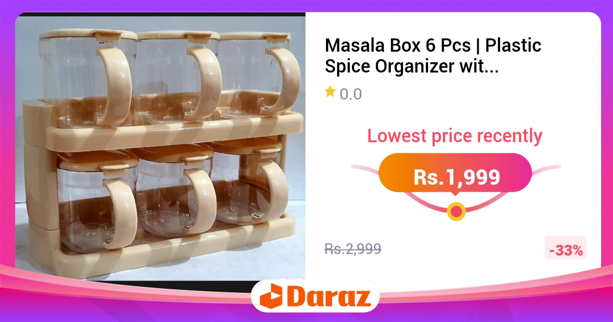 Masala Box 6 Pcs Plastic Spice Organizer