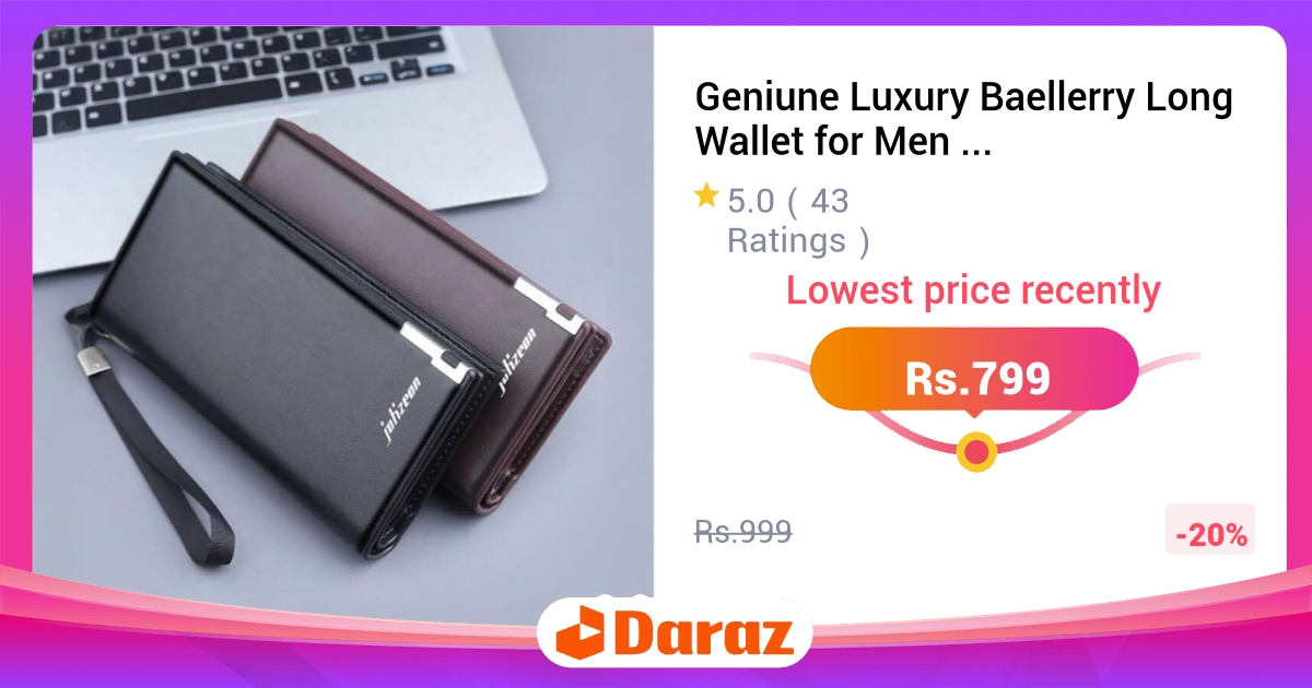 Baellerry Long Wallet Premium PU Leather Slim
