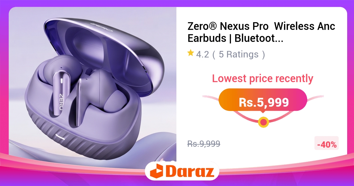 Zero Nexus Pro Wireless ANC Earbuds Bluetooth 5.4