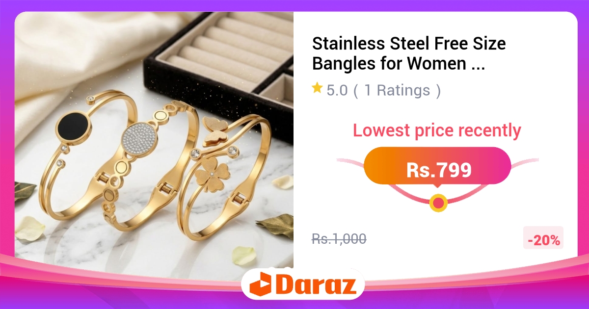 Stainless Steel Bangles Set - Adjustable Openable, 3 Elegant Styles